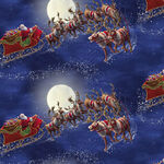 Here Comes Santa By 3 Wishes Fabric Digital 20872 Navy Christmas Eve Journey