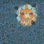 Here Kitty Kitty by Cori Dantini for Free Spirit Fabrics PWCD044. Blue .