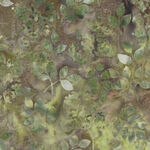 Hoffman Batik Cotton Fabric HT 2431-096 Olive Fawn and Fauna.