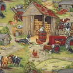 In The Country from Nutex Fabrics 89310 Color 101 Farm Scene