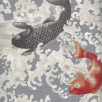 Japanese Specialty Textured Cotton Carp 321-130 Colour 8-A Grey.