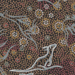 Kangaroo Dreaming Black from M&S Textiles Cotton Fabrics Indigenous Design.