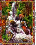 Kondililia Falls by De Gillett Cox for KK Fabrics 34" Panel 4108B Falls Multi.