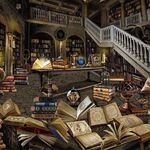 Library From Timeless Treasures Digital Print CD2529 Multi.