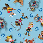 Lil' Buckaroos by Greta Lynn for Benartex Fabrics  14759-54B Blue.