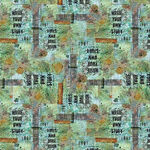 Live Out Loud by Seth Apter for Free Spirit PWSE015- Seafoam Write Your Own Stor
