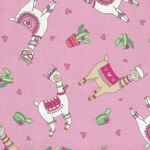 Llama Love By Deb Strain For Moda Fabrics M19921-12 Pink Llama.