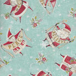 Love Santa by Cori Dantini for Free Spirit PWCD029.XAqua Patt. Magic Makers.