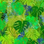 Midnight In The Jungle for Robert Kaufman Fabric SRKD-21971-45 Moss.