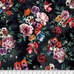 Moon Flower by P&B Fabrics DSN 05715 Color DMUXXXXX Black.