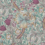 Morris & Co Standen Cotton Fabric for Free Spirit PWWM028. Dusk. Golden Lily. 