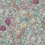 Morris & Co Standen Cotton Fabric for Free Spirit PWWM028. Dusk. Golden Lily. 