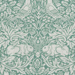 Morris & Co Standen from Free Spirit PWWM 026. Color Teal. Pattern Brer Rabbit.
