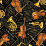 Musical Christmas by Greta Lynn for Benartex Musical Instruments 14024M.