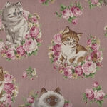 My Favourite Things Printed In Japan Cotton 80% Linen 20% YO-0177 1B Cats.
