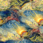 Power Of The Elements by Josephine Wall For 3 Wishes Fabric 19186 Multi Digital 