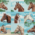 Pure Bred By Erin Michael for Moda Fabrics M26120-11 Horse Panel 24" Repeat.