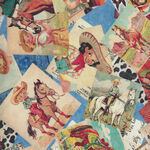 QT Fabric Hey Cowgirl Digital 2600-30367-B Blue Vintage .