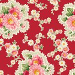 QT Fabric Vintage Blooms 2600-30515-R Red.