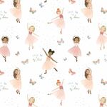 Return Of The Jete from Dear Stella Fabrics DS D2759 White Ballerina.