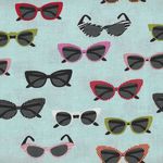 Riley Blake Vintage Sunglasses Novelty by Samantha Walker C4553 col Aqua
