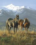 Riley Blake Wild Horses Digital Panel 36" x 42" C15530 Smokey Valley.