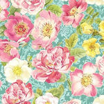 Rose Blossoms by Michael Miller Fabrics Pattern DCX9624-Aqua-D.