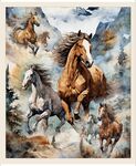 Running Wild By QT Fabrics Digital Panel 36" x 42" 2600-30623X Horse.