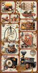 STEAMPUNK TIME TRAVEL Panel From Blank Textiles 24" x 42" B-3021P Col41.