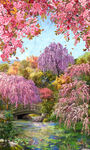 Sakura Blooms by Hoffman Spectrum Panel 26" x 42" S#W5364 452 Pond.