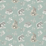 Sanderson Woodland Blooms By Free Spirit PWSA033.SkyXX Squirrel & Hedgehog.