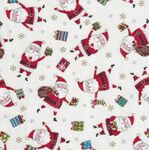 Santa Express From Makower UK Fabrics 2380 Santa Col Q White.