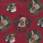 Santa's Helpers by Jason Kirk for Northcott Fabrics DP23539 Colour 24 Red.