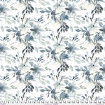 Sea Sisters by Shell Rummel For Free Spirit PWSR075 Coastal Wildflowers. Blue.