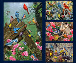 Songbirds From QT Fabrics Digital Panel 38" x 44" 1649-27783-N.