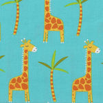 Stay Wild Giraffes From 3 Wishes Fabric 14535 Blue