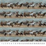 Stonehenge Frontier by Northcott Fabrics 25181-64 Heritage Blue Multi Horse Bord