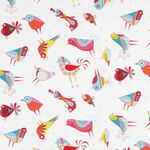 Summer Sampler By Nancy Nicholson For Clothworks. Col. White/Multi Birds.