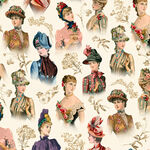 The Gilded Age By Aimee Stewart & Michael Miller Fabrics DDC11312C Bonnet Hats.