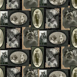 Timeless Treasures Dog Vintage Portrait Digital CD3063 Patt. Dog. Color Charcoal