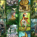Tyranno-Chorus By Blank Textiles Digital Dinosaurs Pattern-1547 Dinosaur Patch G