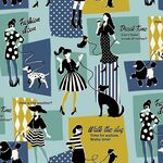 UN/NO Girl Talk Japanese 100% Cotton NN2313-11C Teal.