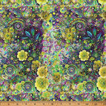 Whimsical Flower Garden By Hoffman Fabrics HW5536-071 Lime.