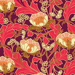 Wild Abandon By Heather Bailey for FIGO Fabrics 90891 Color 28 Bergundy.