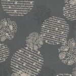 YUWA Text In Circles by Keiko Akila Japanese Cotton AK829606 Col. D. Grey.