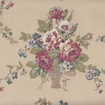 Yuwa Kono Sanae Fabric Japan Color Palette Flower Basket KS824589 Colour B Ecru.