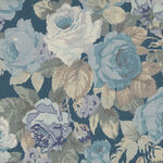 Yuwa Live Collection Made in Japan Roses Design 816680 Colour J Blue.