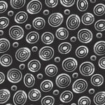  Basic Circle & Dots Stof Colour Rhythm 4514 116 Black & White.